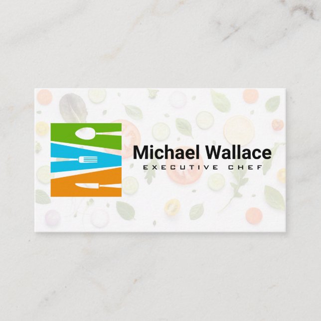 Logo alimentaire en argent | Carte de visite de lé (Devant)