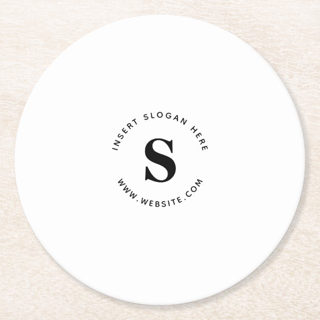 Logo and Company  Business Round Paper Coaster (Front)