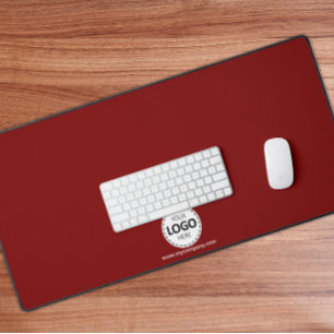 Logo and Company Details Custom Red Desk Mat