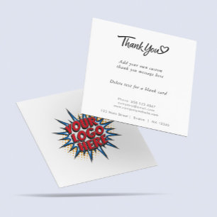 Logo and Custom Text Upload Modern Simple  Thank You Card
