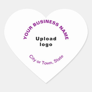 Logo and Purple Business Brand Texts on Heart Sticker