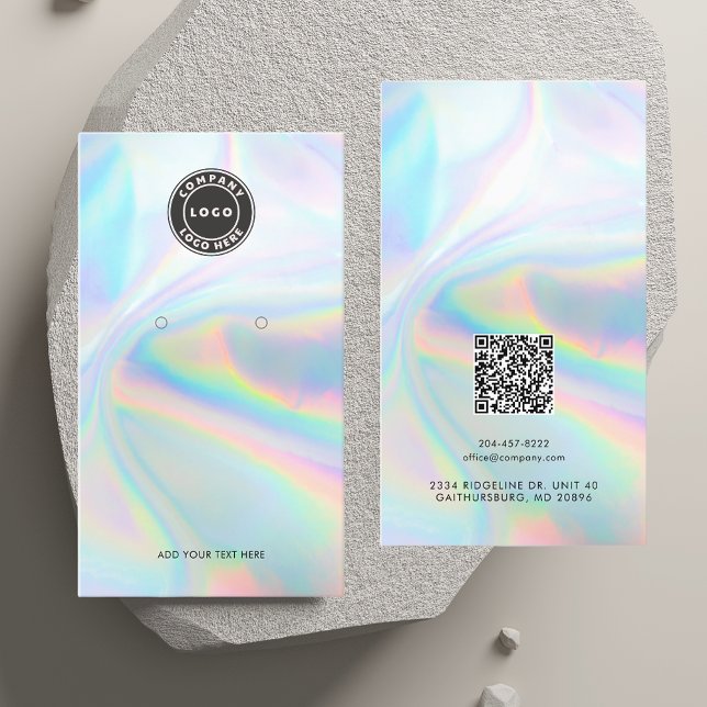 Logo and QR Code Holographic Earring Display Card (Logo and QR Code Holographic Earring Display Card)