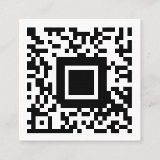 Logo and QR Code Minimal Black and White Template Square Business Card (Front)
