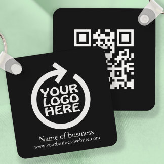 Logo and QR Code Personalized Business Keychain