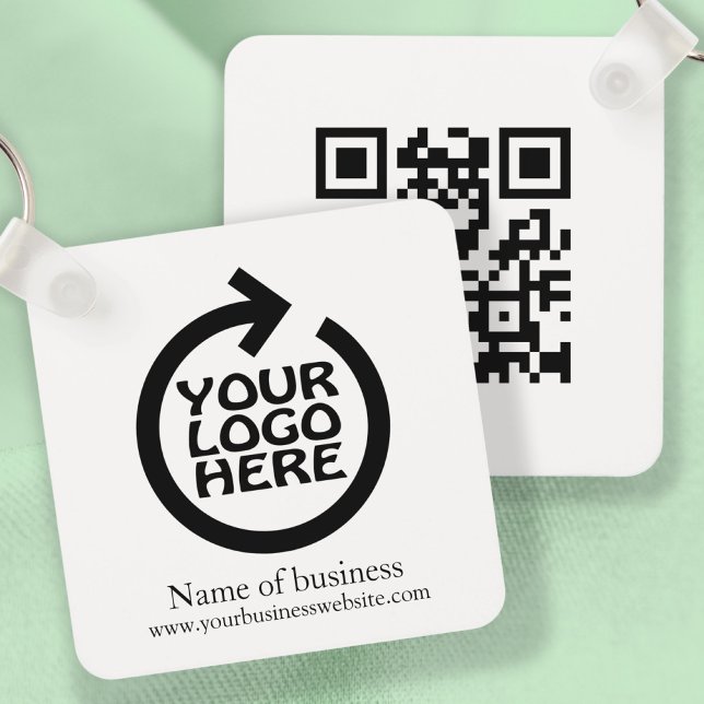 Logo and QR Code Personalized Business Keychain (Logo and QR Code Personalized Business Keychain by Ricaso. Change details to suit your requirements)