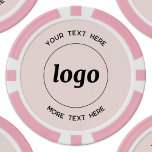 Logo and Text Business Promotional Blush Pink Poker Chips<br><div class="desc">Simple logo and custom text for promoting your business.  Replace the logo and text with your own to customize.  Minimalist and professional to reflect your brand.</div>