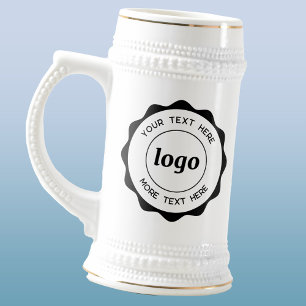 Logo and Text Business Promotional Branding Beer Stein
