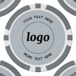 Logo and Text Business Promotional Powder Blue Poker Chips<br><div class="desc">Simple logo and custom text for promoting your business.  Replace the logo and text with your own to customize.  Minimalist and professional to reflect your brand.</div>
