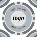 Logo and Text Business Promotional Powder Blue Poker Chips<br><div class="desc">Simple logo and custom text for promoting your business.  Replace the logo and text with your own to customize.  Minimalist and professional to reflect your brand.</div>