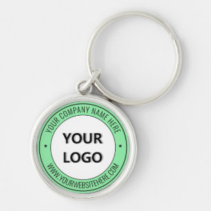 Logo and Text Promotional Keychain - Custom Colour