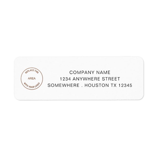 Logo Any Colour Custom Return Name Address Company (Front)