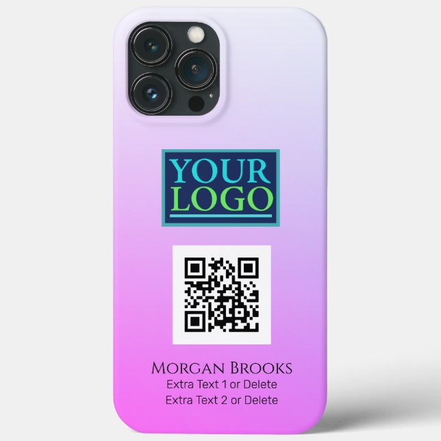 Logo/Art/Photo, QR Code, Name, Gradient Red Violet Case-Mate iPhone Case (Back)