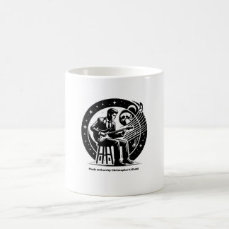 Logo artistique tasse de café noir et blanc