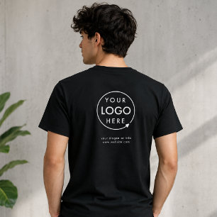 Logo Back T-Shirt Business Uniform Black Shirts
