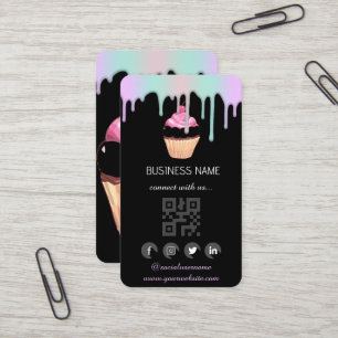 Logo Bakery  -Social Media QR Code  Business Card