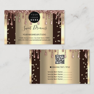 Logo Beauty Makeup Nails Drips SPA QR Code Business Card