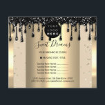 Logo Beauty Makeup Nails Price List Black Drips Flyer<br><div class="desc">florenceK luxury beauty salon collection</div>
