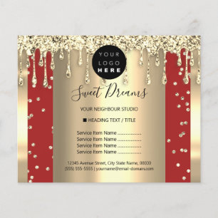 Logo Beauty Makeup Nails Price List Ggoldden Drips Flyer