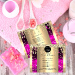 Logo Beauty Makeup Nails Price List Gold Pink Flyer<br><div class="desc">florenceK luxury beauty salon collection</div>