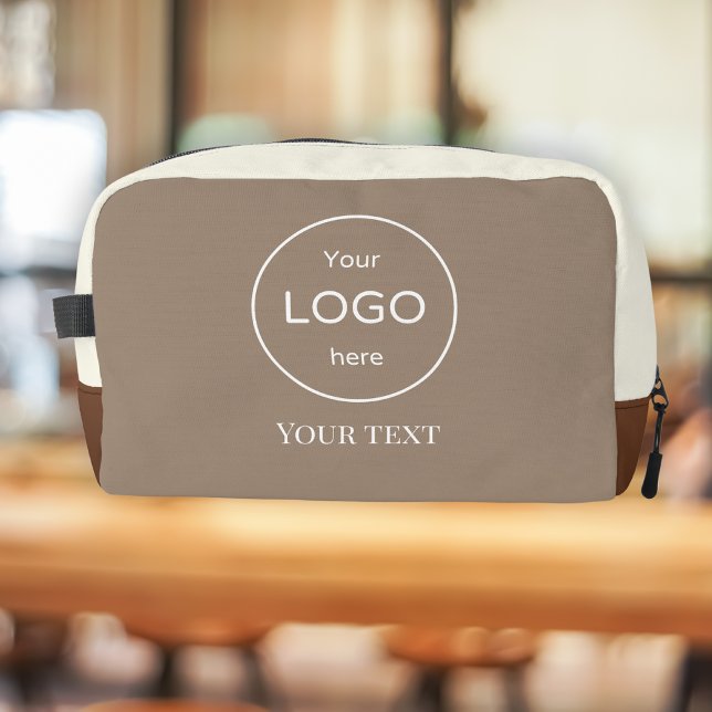 Logo beige brown accessory cosmetic dopp bag (Creator Uploaded)