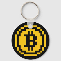 Logo Bitcoin BTC 8-Bit | Porte-clés de base