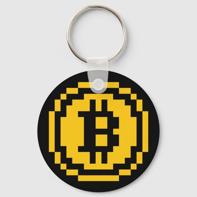 Logo Bitcoin BTC 8-Bit | Porte-clés de base (Recto)