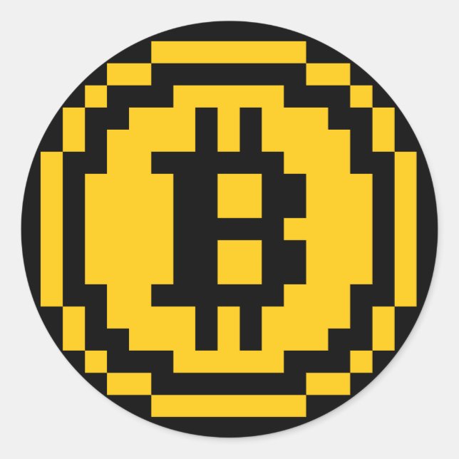Logo Bitcoin BTC 8 bits | Sticker (Devant)