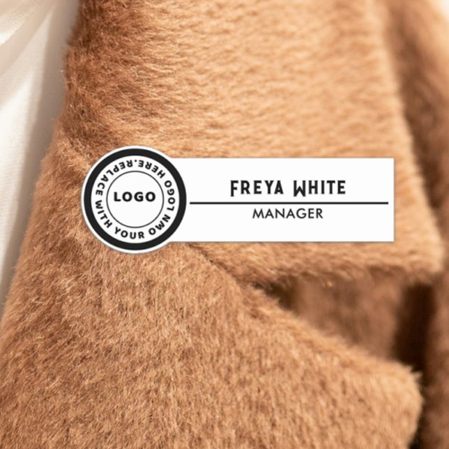 Logo, Black Accent, White Name Tag (Creator Uploaded)