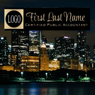 Logo Black and Gold Office Door Signs Name Plate