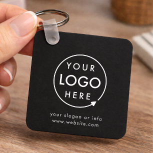 Logo Black   Business Promotional Minimalist Keychain