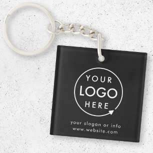 Logo Black   Business Promotional Minimalist Keychain