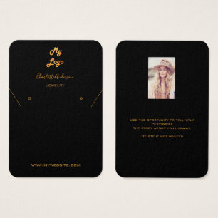 Logo black gold earring jewellery photo display ca