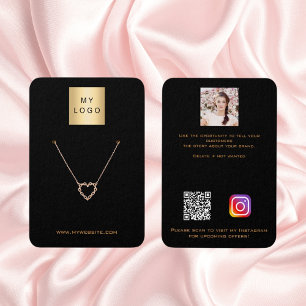 Logo black gold earring jewellery photo QR display