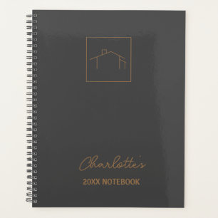 Logo Black Gold, Real Estate Business Notebook Planner