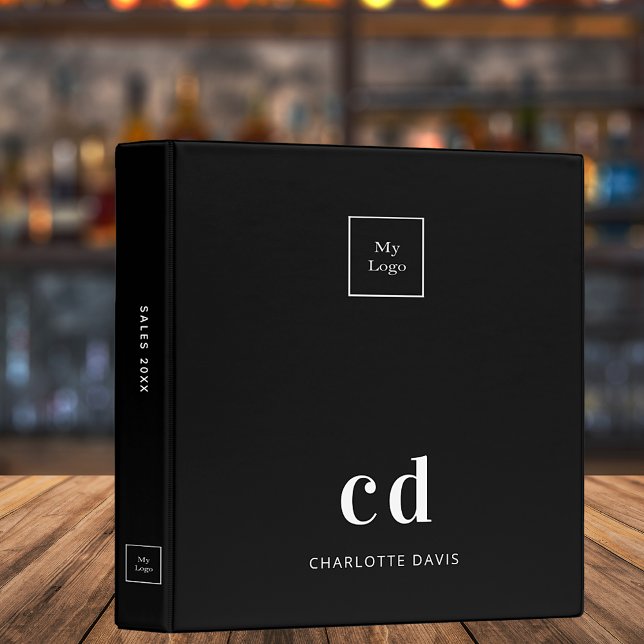 Logo black monogram white modern business office binder (Creator Uploaded)