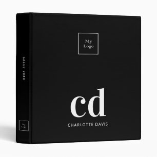 Logo black monogram white modern business office binder