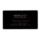 Logo Black Rose Gold Retourner l'adresse Étiquette