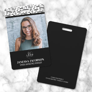 Logo Black White Employee Business Badge