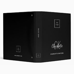 Logo black white monogram business office  binder