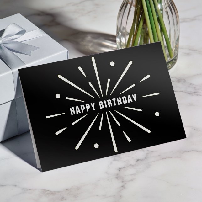 Logo Black White Simple Corporate Birthday Card (Creator Uploaded)