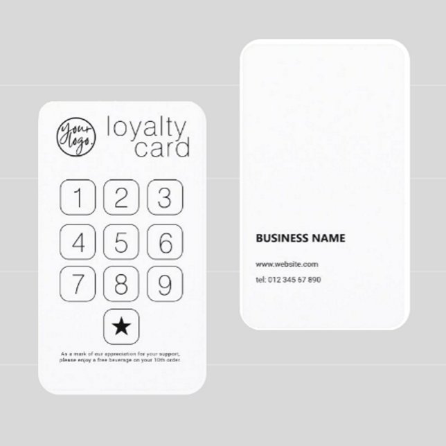 LOGO BLANC MINIMAL CLASSIQUE CARTE DE LOYAUTÉ D'AF (Créateur téléchargé)