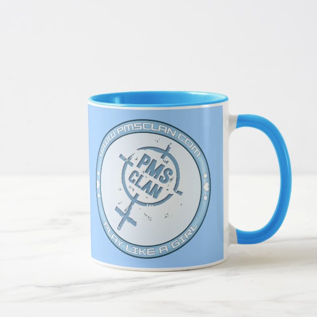 Logo bleu 2 de tasse de PMS (Droite)