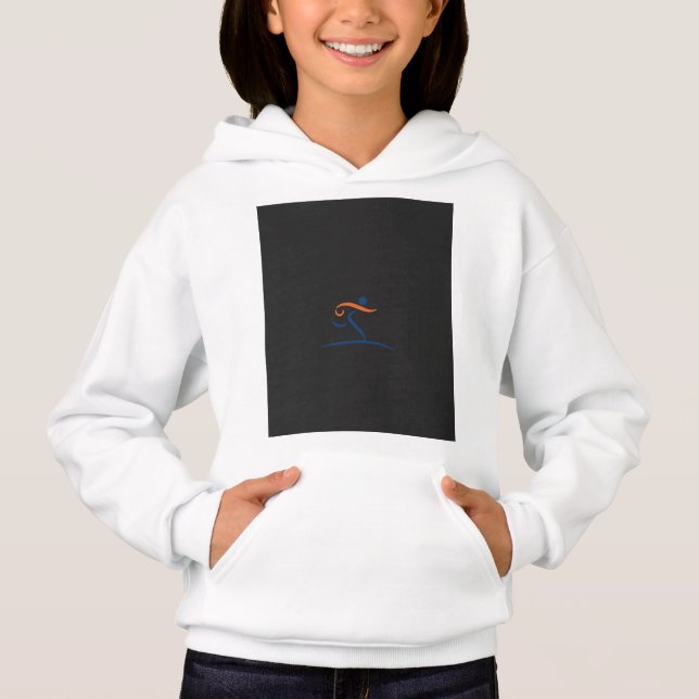 logo bleu et orange avec un homme courant (Devant)