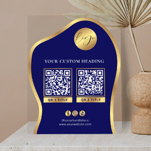 Logo Bleu & Or Entreprise 2 Codes QR Promotionnels