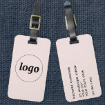 Logo Blush Pink Business Luggage Tag<br><div class="desc">Simple logo design for your business. Replace the logo and details with your own and change the background colour in the design tool to customize. Ideal for as a promotional item to give to clients, customers and employees, and for business travel and trade shows.</div>