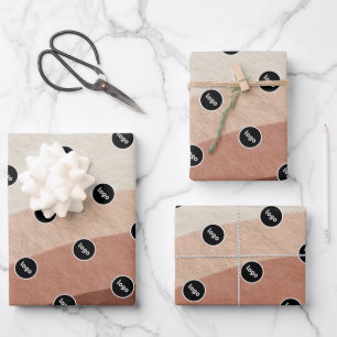 Logo Bohemian Earth Tones Wrapping Paper Sheet