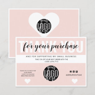 Logo Bordure rose pâle Merci de commande client