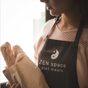 logo brand business name custom black apron