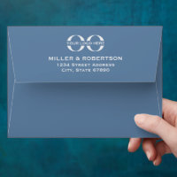 Logo Branded Back Flap Return Address Blue