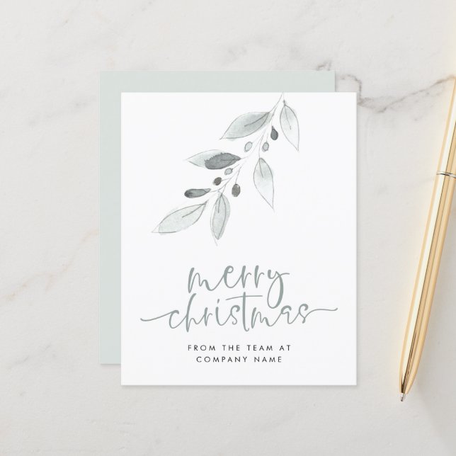 Logo Budget Minimal Joyeux Noël Petite carte (Devant/Arrière en situation)